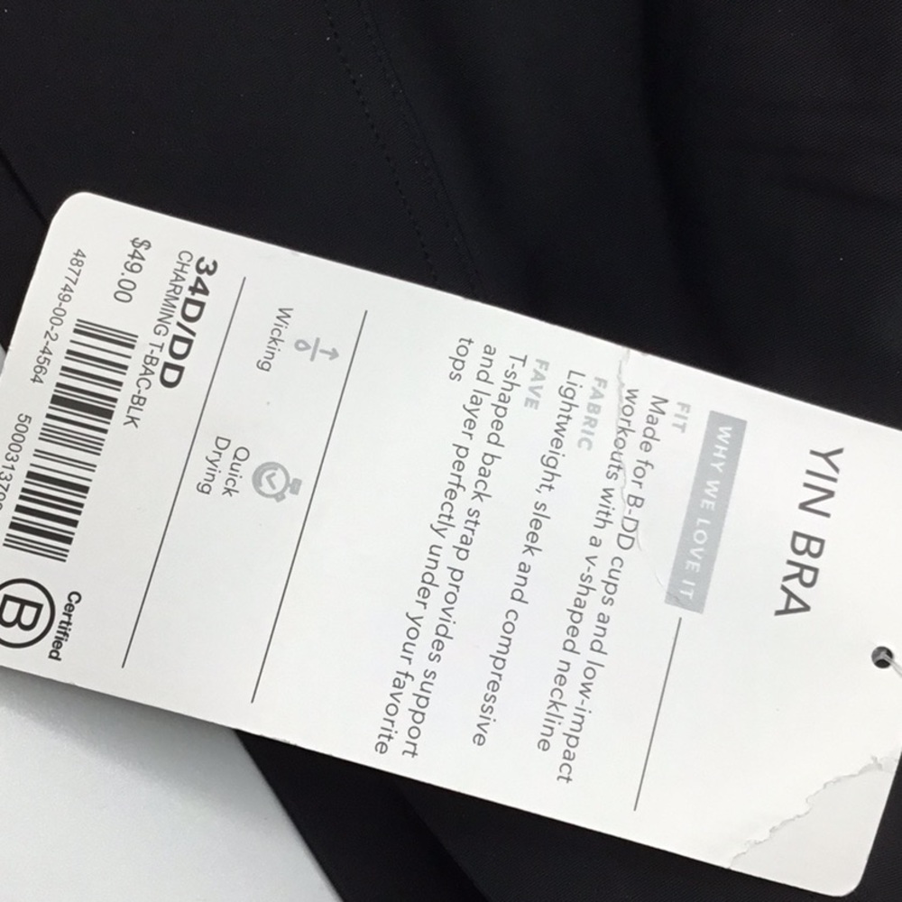Athleta Yin Bra D/DD Black NWT - Picture 5 of 11